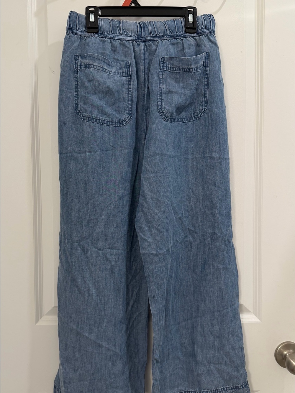 Splendid Light Blue Cropped Wide-Leg Chambray Pants Size Medium - Picture 4 of 4